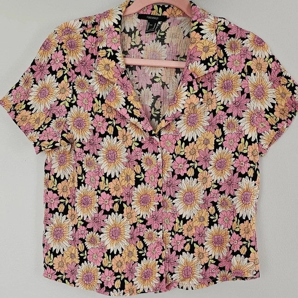 Pleated Floral Print Shirt size M - Picture 5 of 8